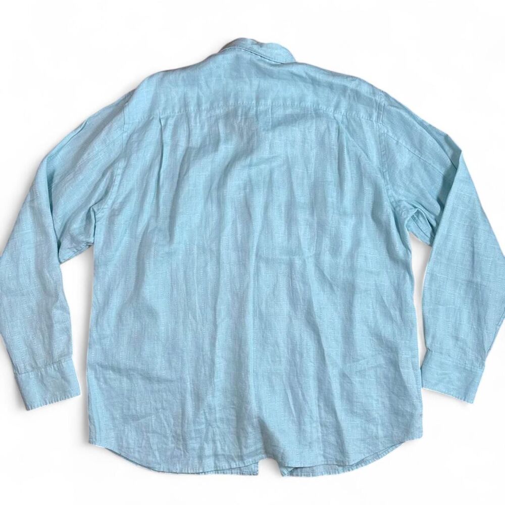 Tommy Bahama Costa Sera Long Sleeve Linen Shirt Plume Aqual Teal Men's XL NWT! - Picture 3 of 8